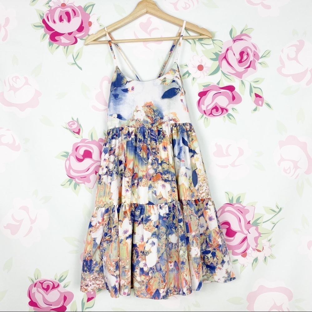 NEW W118 by Walter Baker Davis Neon Blossom Print Mini Dress 0